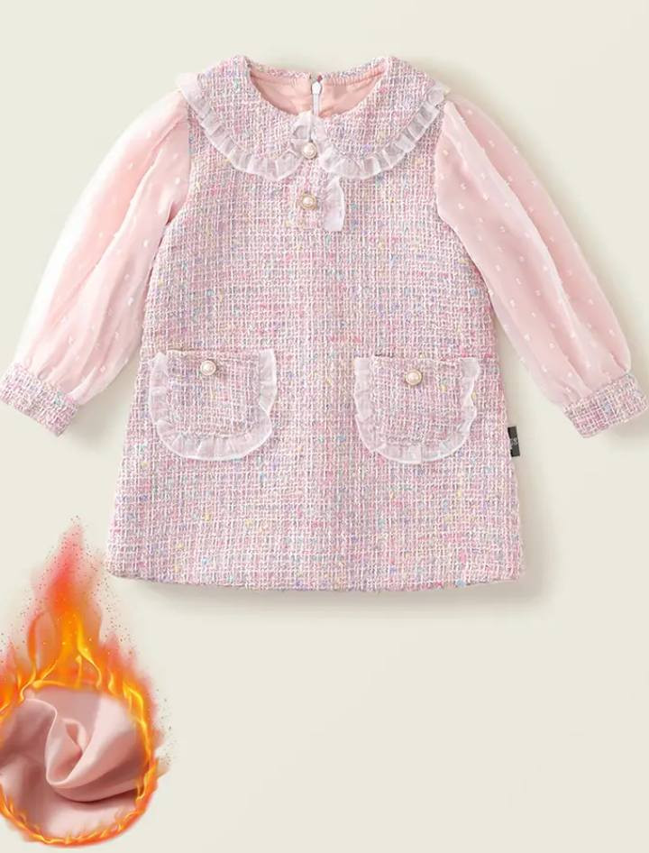 Robe à manches longues à carreaux